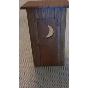 Ceramic outhouse with moon in the door night light cover. country rustic 4in .